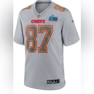 Nike Kansas City Chiefs Travis Kelce Gray Super Bowl LVII Jersey Men's Size SM